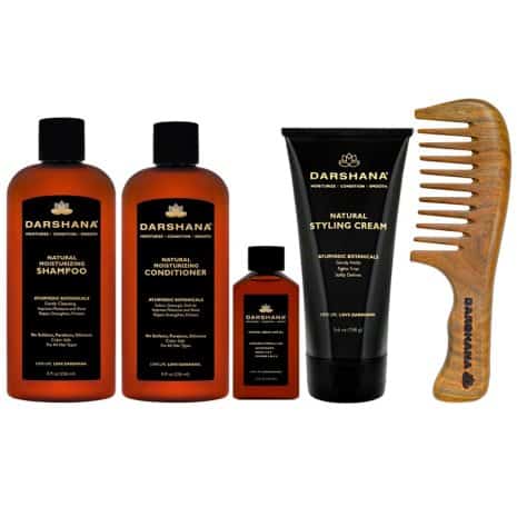 Ultimate Beauty Combo: Shampoo, conditioner, hair oil, styling cream, wood comb